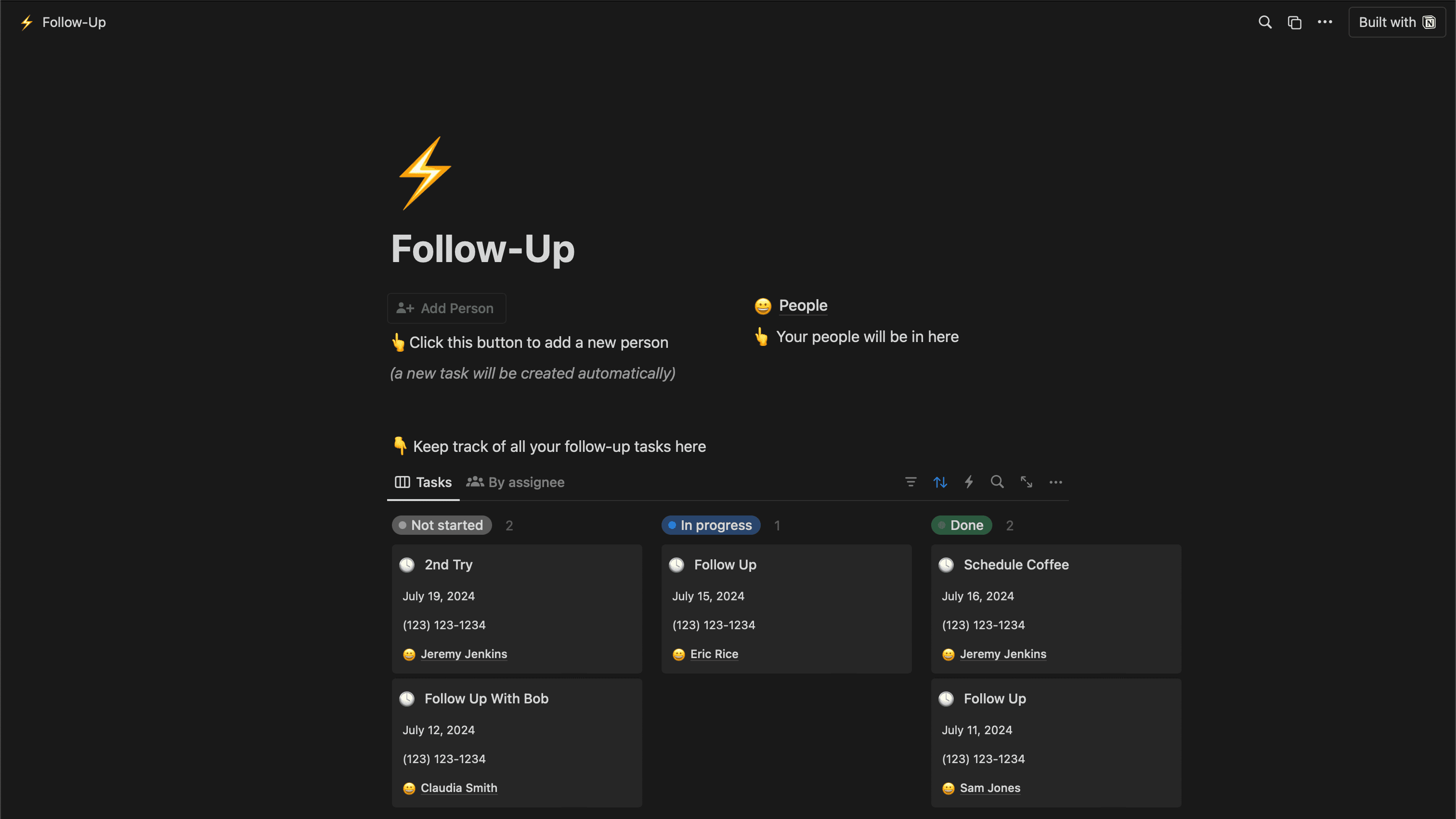 Church Notion template overview